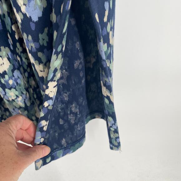 j. Jill Maxi Dress Woman's Large Blue Confetti Print Hem Knit Coastal TradMom - Picture 7 of 9